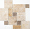 Mosaico in pietra naturale travertino romano legame beige marrone antico