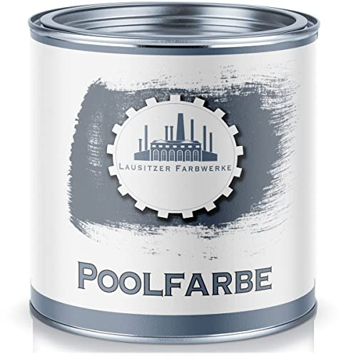 Lausitzer Farbwerke Schwimmbeckenfarbe traditionelle Poolfarbe Schwimmbadbeschichtung Betonfarbe wasserdicht in Blau Weiß Grau Grün Seegrün Lichtgrau Anthrazitgrau (2,5 L, Weiß)