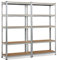 Yaheetech 2X Schwerlastregal 180x90x40 cm Kellerregal 5 Böden Lagerregal Steckregal Werkstattregal Garage 875kg