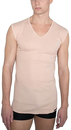 ALBERT KREUZ Herren V-Unterhemd Bio-Baumwolle ohne Arm Hautfarbe