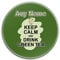 Personalised Gift - Keep Calm Drink Green Tea Round Gloss Coaster (Food Design Colour) Any Name Message Unique Mat Pad - Carry Poster Party Diet Snack Beer Wine Milk Coffee Chocolate Juice