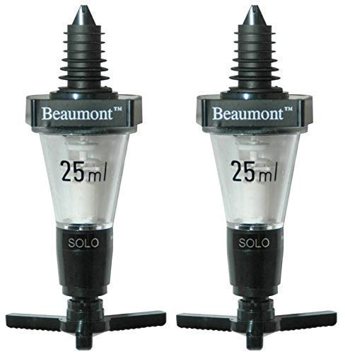 We Can Source It Ltd – Pack of 2 Beaumont Solo Bar Optic Spirit Measures 25ml CE Stamped – Accurate Alcohol Dispenser for Cocktails, Bars, Pubs & Home Use – Non-Drip, Durable & Easy to Install