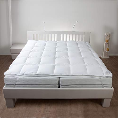 Jekatex Soft Touch Mikrofaser Matratzenauflage Duo - Matratzentopper für Matratzen & Boxspringbetten, Größe:180 x 200 cm
