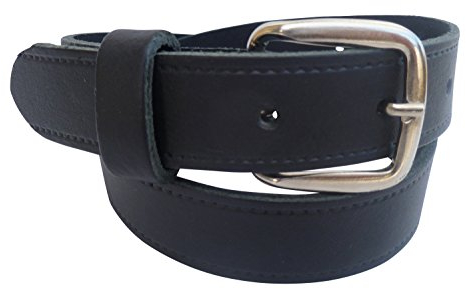 Streeze 24mm Ledergürtel für Jungen. Schwarzer Kinderledergürtel Schulgürtel (56cm - 60cm Taille, Schwarz)