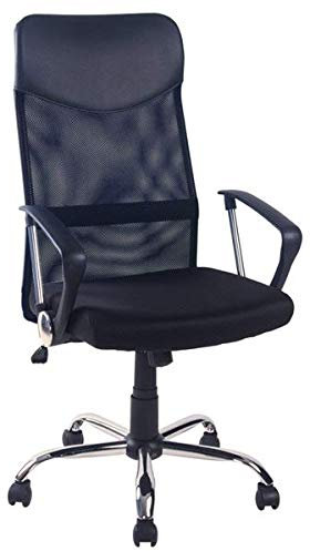 MUVIP Silla de Oficina y Escritorio Ergonómica con Reposabrazos, Elegante para tu Espacio de Trabajo, Ajustable en Altura, Soporte Lumbar, Negro