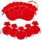 NBEADS 30 Stück Kordelzug Samtbeutel, 9x7 cm Kalebasse Form Rot Kordelzug Schmuckbeutel Kleine Süßigkeiten Geschenktüten Kordelzug Taschen Für Weihnachten Hochzeit Geburtstagsfeier Gefälligkeiten