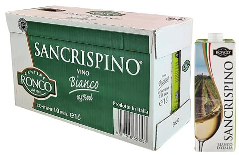 Sancrispino vino Bianco brick 1000 ml - 10 pezzi, 10L