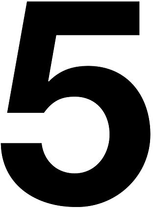 iSecur Chiffre autocollant n° 5 en noir I hauteur 10 cm I numéro de maison autocollant I chiffre à coller pour l'extérieur boîte aux lettres porte I résistant aux intempéries I kfz6735