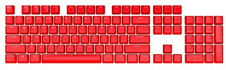 Corsair PBT Double-Shot PRO Keycap Mod Kit - Double-Shot PBT Keycaps - Origin Red - Standard Bottom Row - Strukturierte Oberfläche - 1,5 mm Dicke Wände - O-Ring-Dämpfer