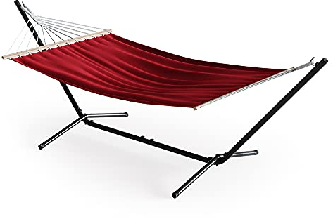OK-Living Hängematte, Hängebett, Rot, 190 x 120 cm Metallgestell