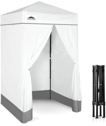 EAGLE PEAK Flex Ultra Compact Pop-Up-Umkleidekabine, tragbar, 1,2 x 1,2 m, für Pool, modische Fotoshootings oder Camping, Weiß