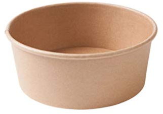 GREENBOX Kraftkarton-Schale 650 ml I 50 St. kompostierbare Suppenschalen aus Kraftkarton - Salatschale mit PLA Innenbeschichtung I To-Go-Geschirr ohne Plastik I Karton-Schalen braun rund