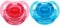 CutiePlusU Großer Kristall Saugerschild Schnuller in Erwachsenengröße-Großes Schild Rose Blau 2 Pack