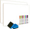 DumanAsen 2 Pack A3 Size Double Sided Mini Dry Erase Lapboard for Kids School, Home, Office - With 8 Markers and 2 Erasers, 16x12 Inches