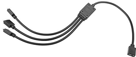 eMagTech 1 Female to 3 Male ARGB Splitter Cable Addressable RGB LED Extension Cable 3 Pin Connector 34cm 5V for Motherboard Light Control Applications