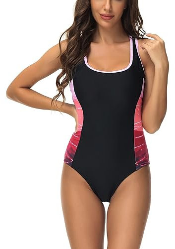 Sweetneed chida yi Costumi da Bagno Interi Donna con Scollo U Sportivo Costumi Interi Costume da Mare Spiaggia Piscina Sexy Costume da Bagno Intero Donna di Moda Beachwear