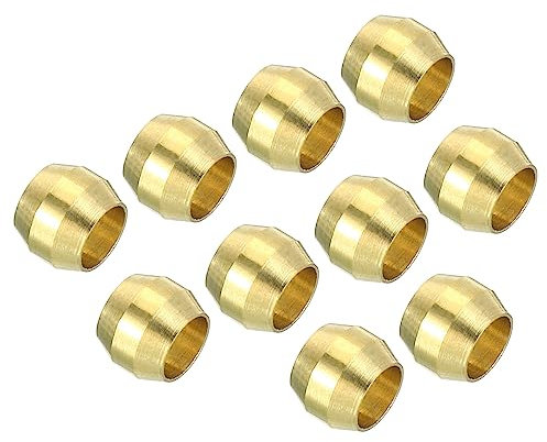 PATIKIL 4mm Tubo OD Ottone Compressione Manicotti Cerrule 60pz Raccordi Compressione Raccordo Assortimento Kit