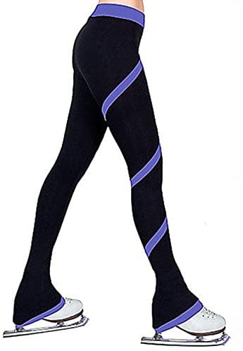 NISMIA Frauen Eiskunstlauf Crystal Mädchen Eiskunstlauf Hose, Lange Hose zum Frau Ausbildung Wettbewerb, Warm Vlies Eislaufen Gymnastik (Color : C, Size : 120cm)