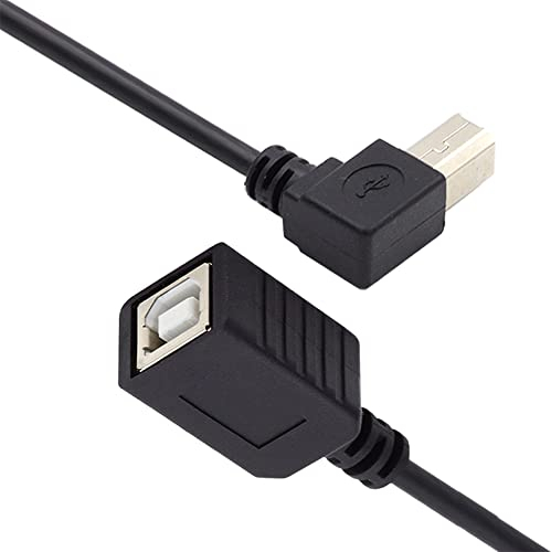 NFHK USB 2.0 B Typ Stecker auf Buchse, Verlängerungskabel, rechtwinklig, 90 Grad, 20 cm, für Drucker, Scanner, Disk
