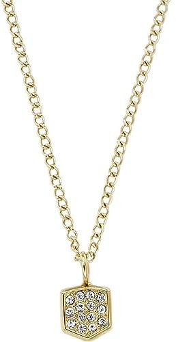 Fossil Damenkette Heritage Crest Edelstahl goldfarben, JF04530710