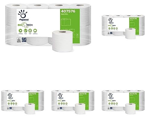 Papernet Bio Tech - 407576S - Lot de 40 rouleaux de papier toilette auto-dissolution - Combat naturellement les bactéries pathogènes - 2 couches - 250 feuilles
