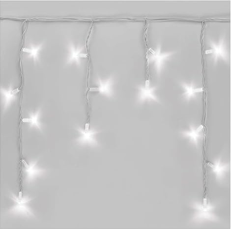EMOS Connect System 3m Eisregen Lichterkette Profi, robuste Weihnachtslichterkette mit 50 LEDs, Erweiterungskomponent C (ohne Verbindungskabel und Adapter), IP44 für Innen und Außen, Warmweiß, weiß