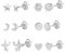 ALEXCRAFT Ohrstecker Silber 925 Ohrringe Set für Damen mädchen Silver Stud Earrings Geschenk für Frauen Freundin Mama Mädchen 6 Paar