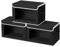 Homsorout Storage Boxes with Lids - 3 Packs Fabric Wardrobe Bins Clothes Organisers Foldable Baskets for Closet, Shelf, Bedroom - Black and White