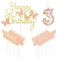 mciskin Gold Pink Happy 3rd Birthday Candles,Butterfly Cake Decorations,Gold Pink Number 3 Candle for Cake Toppers Girls,Glitter Butterfly Topper for Girls' 3rd Birthday Decorations