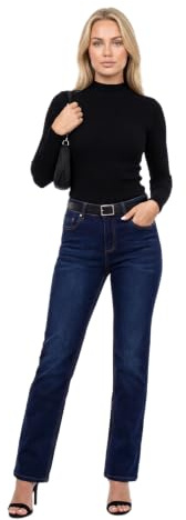 ESRA Straight Leg Jeans Damen Jeans High Waist – Premium Stretch Jeans Damen aus extra weicher Baumwolle