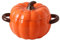 Soup Pot with Lid, 51 Ounce Pumpkin Pottery Dutch Oven Pot, Mini Baking Dish Cute Pumpkin Pot, Ceramic Dessert Saucepan, Double Ear Pumpkin Cookware for Home Thanksgiving Halloween Party (Orange)