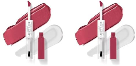 Wet n Wild Megalast Lock n' Shine, Dual-Ended Lip Color and Clear Gloss, Vitamin E and Jojoba Oil Enriched Formula, La Pink Shade (Pack of 2)