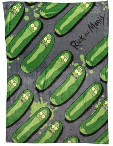 Franco Collectibles Pickel Rick & Morty Bedding Überwurf, superweicher Plüsch, gemütlich, 117 x 152 cm, offizielles Lizenzprodukt