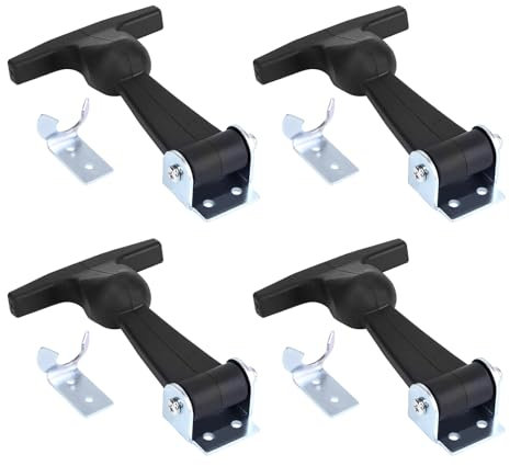 EXLECO 4X Supporti Elastici per Cofano in Gomma Chiusura a Scatto Flessibile Chiusura in Metallo a T Fibbia Elastica di Assorbimento Ganci per Chiusura Cofano Accessori per Scatola Motore Cassetta
