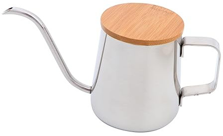 PAMINGONO Kaffee Wasserkocher Kaffeedose kleine espressomaschine Thermal- isolierter Kaffee Kaffeekrug easy putz holzdeckel kaffeepadmaschine Kaffeekanne Wasserkocher aus Edelstahl Bambus