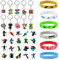 Porte Clef Minecrafts,Porte Clef Enfant,Sachet Cadeau Anniversaire Enfant,Lot de Porte Clef,6 Pièces Bracelet,10 Porte-Clés,20 Autocollants,Fournitures de Fête Enfant,Cadeau Anniversaire Enfants