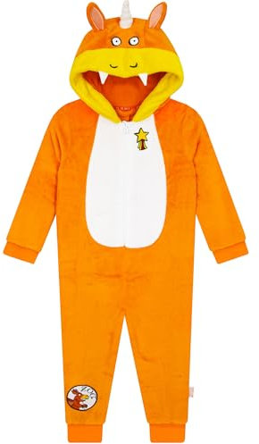 Zog Boys Onesie | Hooded Kids Onesie With 3D Ears | Boys All In One Pyjamas | Orange 5-6 Years