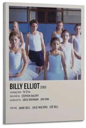 direfly Billy Elliot Poster, Wandkunst, ästhetisches Leinwandbild, Poster, Vintage, dekoratives Gemälde für Wohnzimmer, Schlafzimmer, 50 x 75 cm, Rahmenstil