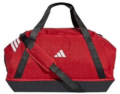 adidas Unisex Tiro Duffle Bag Large with Bottom Compartment Duffel Bag, Team Power red 2/White, One Size