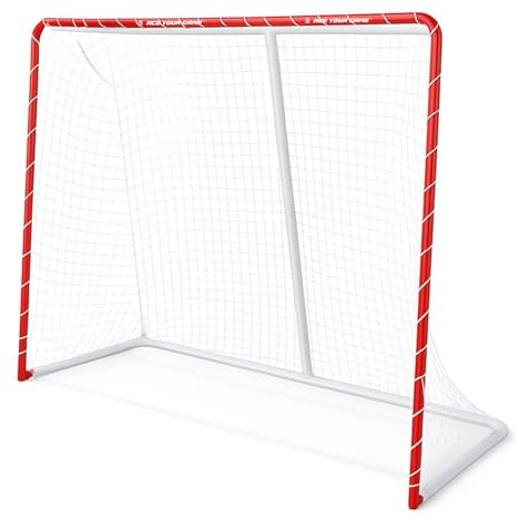 Ace Hockey Metal Street Hockey Goal – 54 x 44 Lightweight Steel Frame with Net – Outdoor Hockey Net for Beginners & Backyard Games – Ball, Roller & DEK Hockey Practice Goal – Easy Assembly