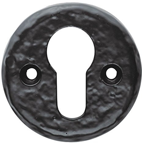 Kooples Hardware Black Antique Euro Escutcheon – Traditional Keyhole Cover Plate for Euro Cylinder Locks