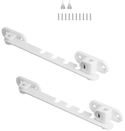 txuzong Entrebailleur Fenêtre 2 Pièces, Bloque Fenêtre Ouverte Réglable, | Blanc, Adapté Toutes Ouvertures de Porte-Fenêtre et Fenêtres (Réglage d'Angle)