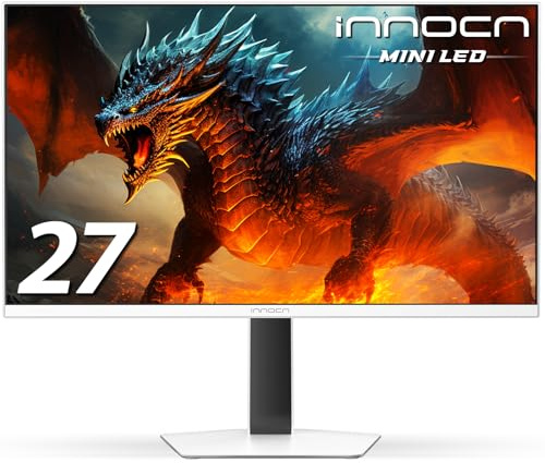 INNOCN 27 2K 1440P 320Hz Mini LED Gaming Monitor, HDR1000, 1ms, GA27T1M | FreeSync & G-SYNC Compatible, Work with N / A Graphic Card, MPCS/ULL, FPS, HDMI 2.1, DP, Speaker, Adjustable Stand