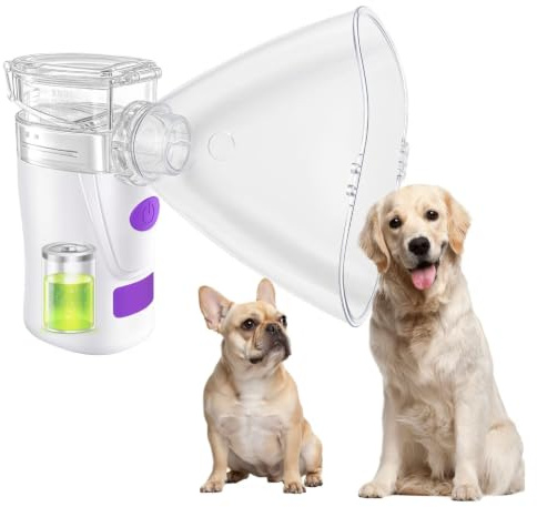 Vernebler für Hunde Handheld Hundevernebler - Tragbares Haustiergerät mit Hundemaske, USB wiederaufladbar, leiser Betrieb
