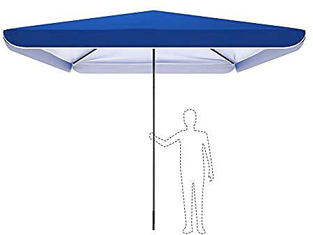 QYYZTQY Commercial Rainproof Parasol Two-in-one Patio Umbrella Outdoor Garden Umbrella Large Square Beach Umbrella Suitable For Swimming Pool Shops 3x3 M, Blue