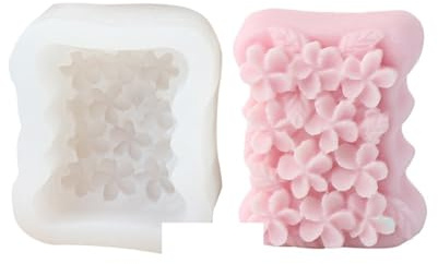 Seifenformen Silikon 3D-Silikonform mit flachem Blumenmuster for Seife for Selbermachen – Duftrichtung Lilie/Pfingstrose(Flower mold 04)