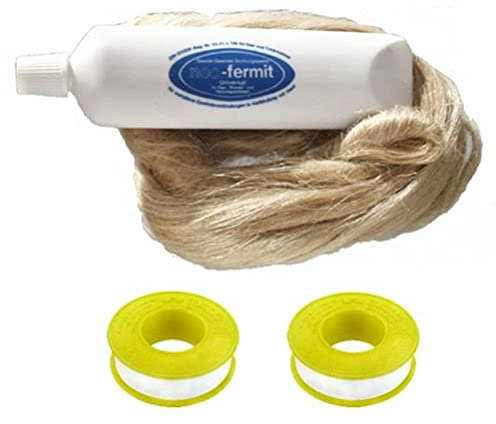 Cornat T380501 Dichtungsset-Flachs 50 g Fermit und Dichtband Weiß