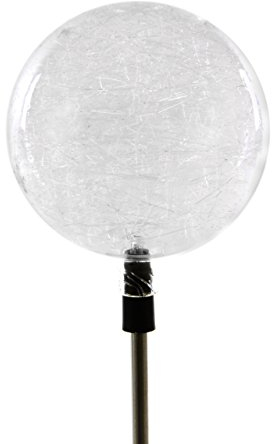 Nexos Trading Solarlampe Kugel Gartenbeleuchtung LED Farbwechsel 80 cm 3farbig Akku Kunststoff Edelstahl Außenbeleuchtung Solar Garten (einzel)