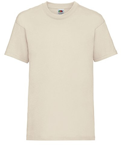 Fruit of the Loom Jungen T-Shirt, Natur, 7-8 Jahre (128)