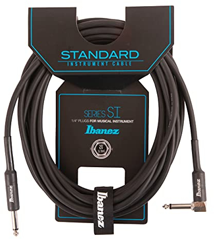 IBANEZ SI Serie (Standard) Instrumentenkabel - Gerade & abgewinkelter Stecker - Klinke - Klinke, Schwarz - 6,10 m / 20 ft (SI20L)
